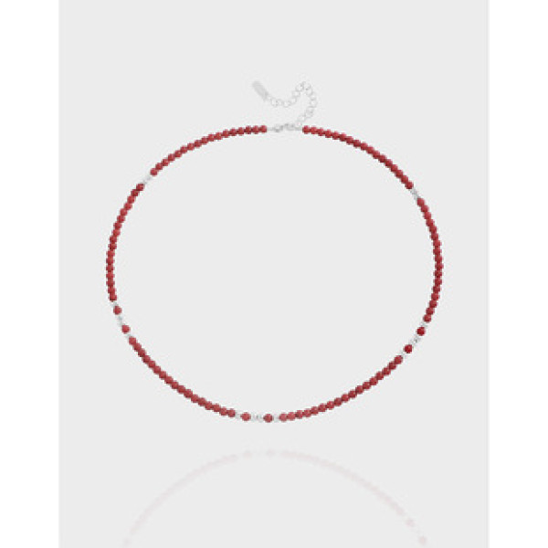A38687 design artificial coral sterling silver s925 quality necklace