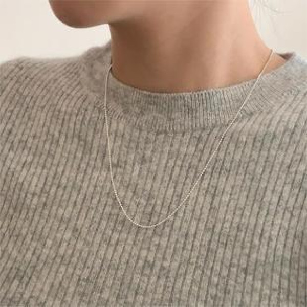 A41286 sterling silver simple elegant necklace