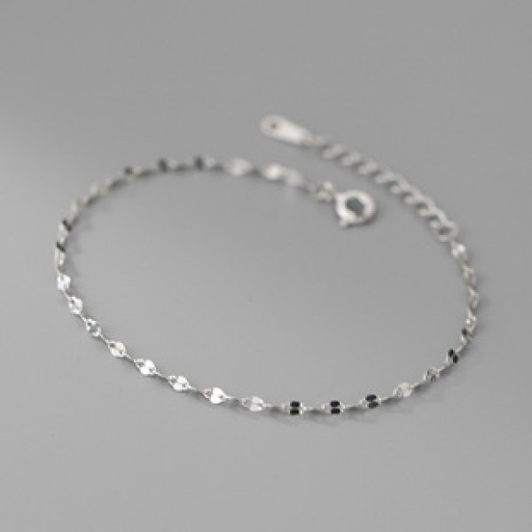 A34959 s925 sterling silver lip chain charm bracelet