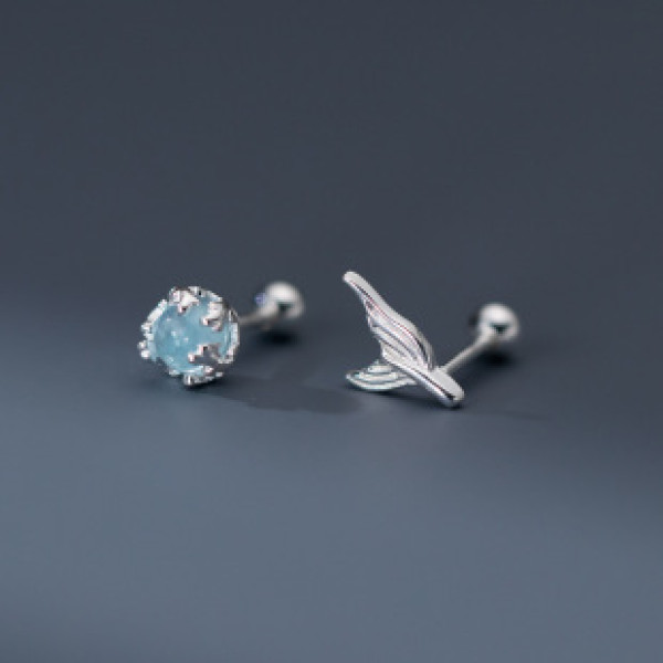 A41050 s925 sterling silver artificial glass stud earrings