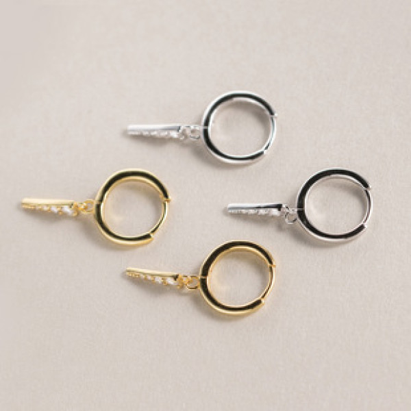 A41954 s925 silver triangle rhinestone simple fashion unique fringe earrings
