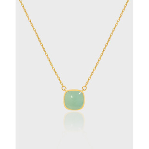 A36778 design minimalist geometric square glazed qualitys925 sterling silver necklace