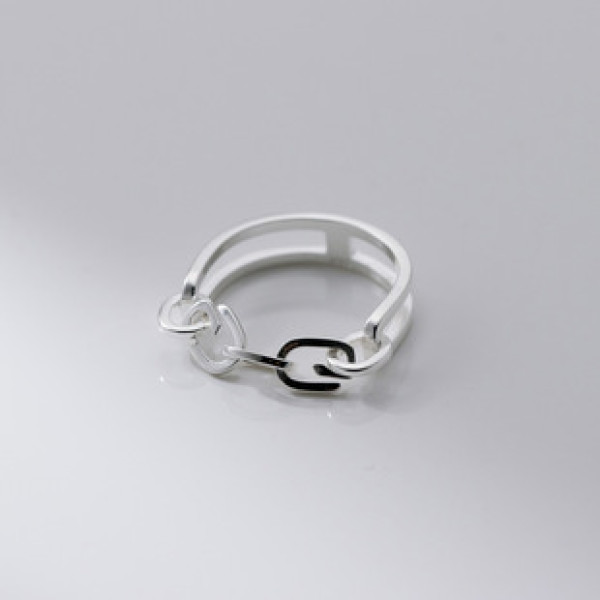 A42120 s925 sterling silver chain bar fashion unique ring