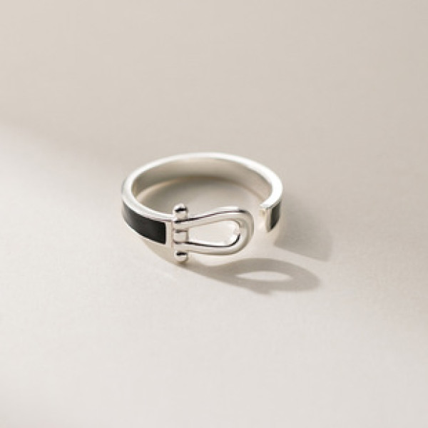 A42355 s925 sterling silver simple hollowed design ring