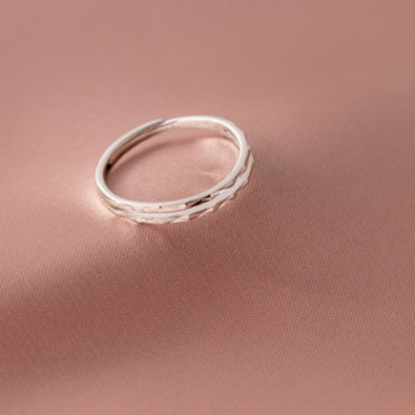 A38942 s925 silver bar simple unique ring