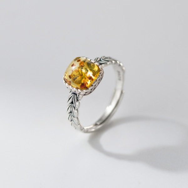 A46300 s925 sterling silver simple thai square ring