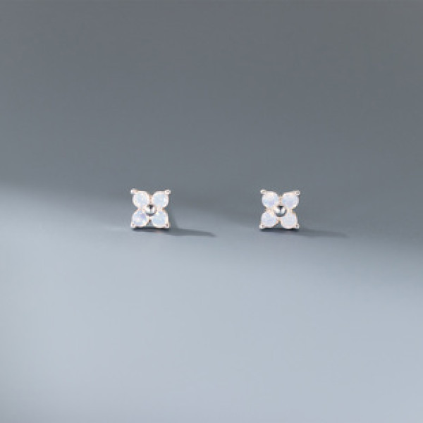 A43160 s925 sterling silver rhinestone stud trendy sweet earrings