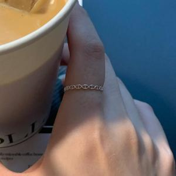 A44328 sterling silver simple fashion adjustable ring