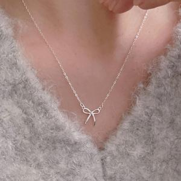 A46050 sterling silver butterfly simple necklace
