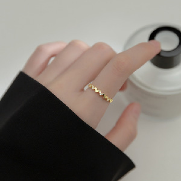 A45429 s925 silver elegant sweet trendy rhinestone simple fashion leaf ring
