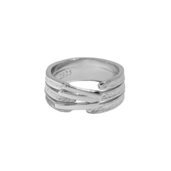 A35157 stripes qualitys925 sterling silver adjustable ring