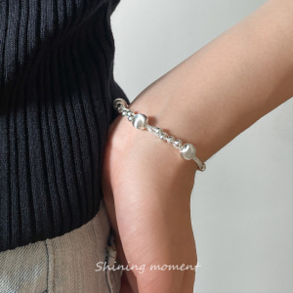 A44532 s925 silver trendy sweet unique cateye charm bracelet
