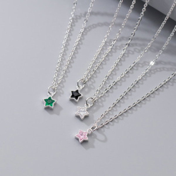 A37855 s925 sterling silver rhinestone design elegant necklace