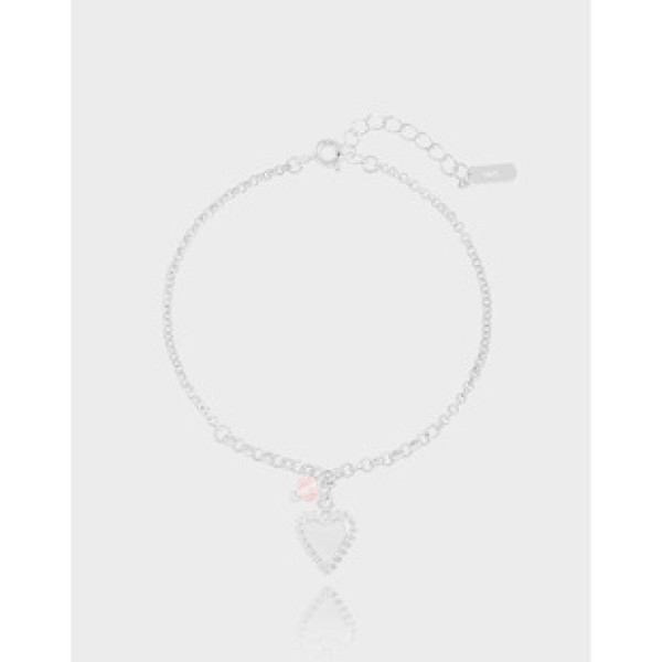 A40332 design heart crystal charm sterling silver s925 quality bracelet