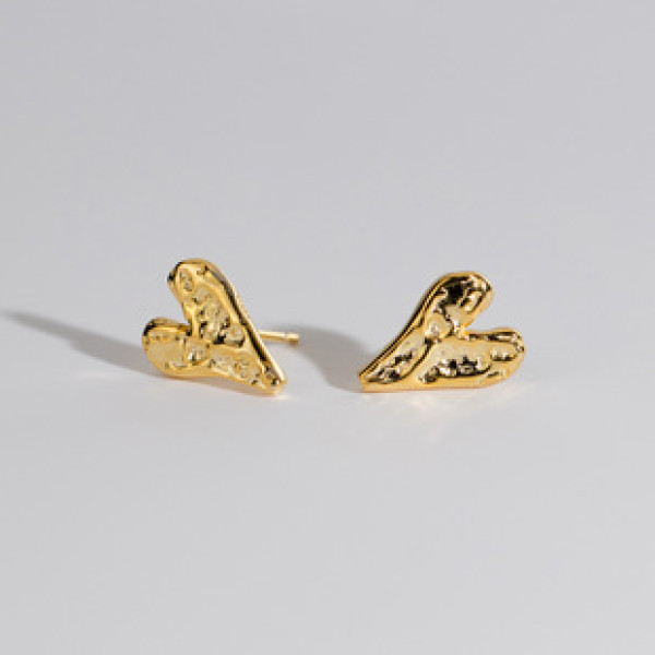 A43317 s925 silver heart stud simple heartshape fashion earrings