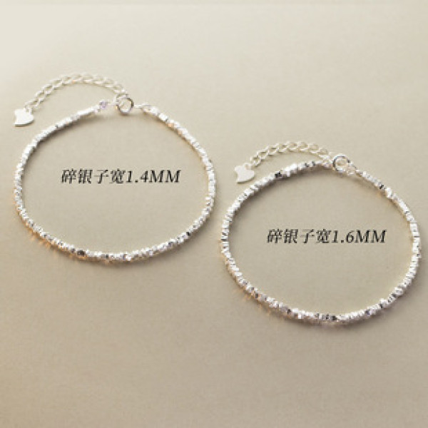 A41373 s925 sterling silver simple charm bracelet