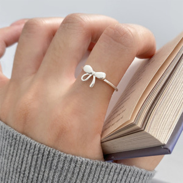 A45930 s925 sterling silver trendy sweet dainty simple butterfly ring