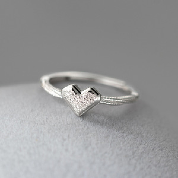 A45829 s925 sterling silver trendy sweet heart twist ring