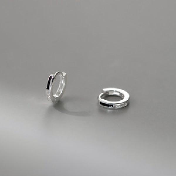 A44354 s925 sterling silver dainty simple elegant hollowed stud earrings