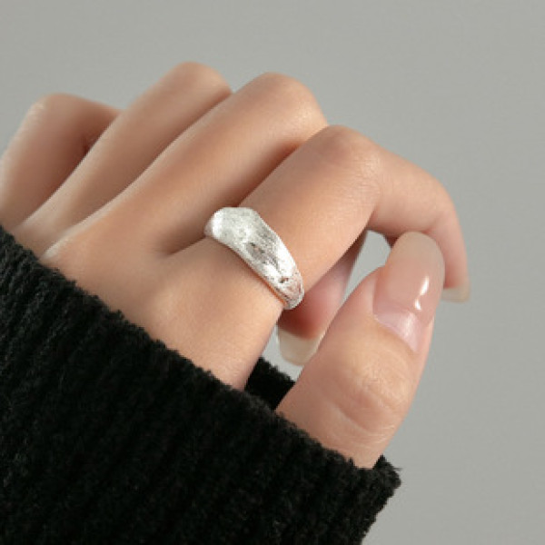 A39767 s925 sterling silver simple wide trendy design ring