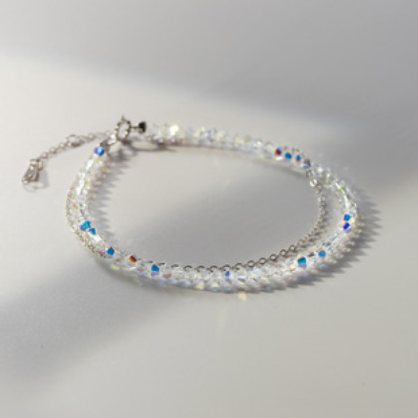 A38911 s925 silver crystal charm trendy cute elegant fashion bracelet