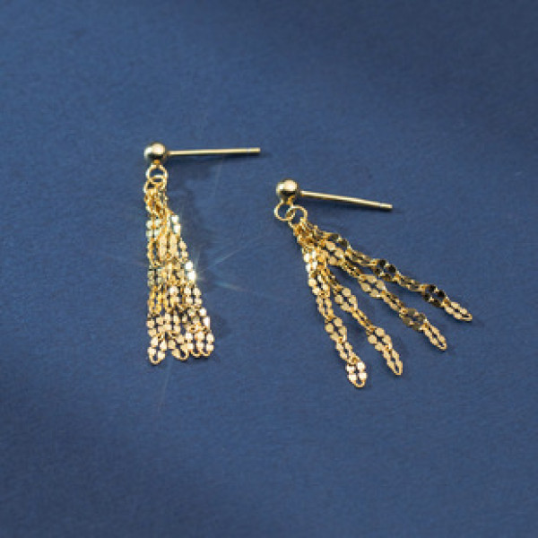 A40226 s925 sterling silver lip fringe stud earrings grade elegant earrings