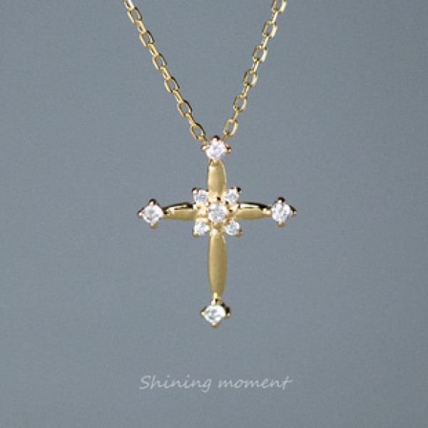 A43381 sterling silver rhinestone pendant necklace