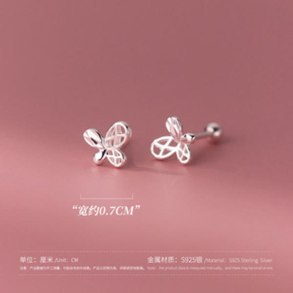 A38042 s925 sterling silver butterfly hollowed stud trendy design earrings