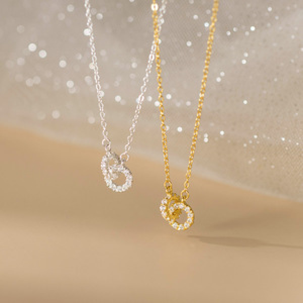 A44261 s925 silver rhinestone necklace