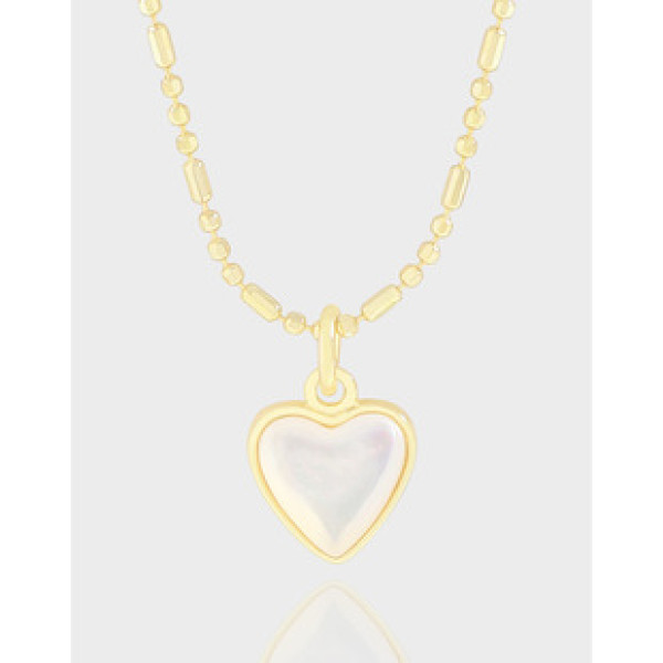 A41724 design white heart sterling silver s925 necklace