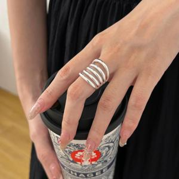A43716 simple s925 sterling silver unique ring