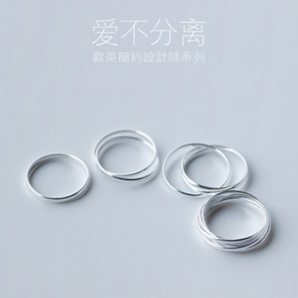 A40596 s925 silver simple unique multilayer layered fashion ring