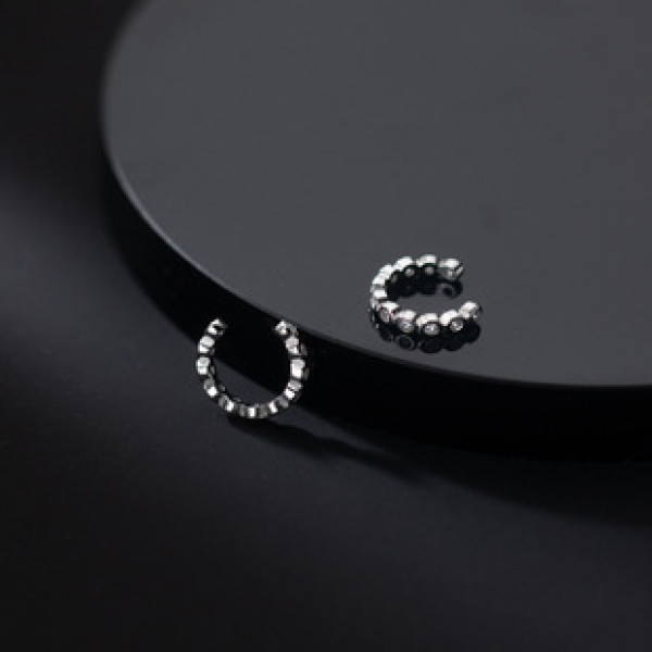 A33719 s925 sterling silver simple fashion circle rhinestone earrings