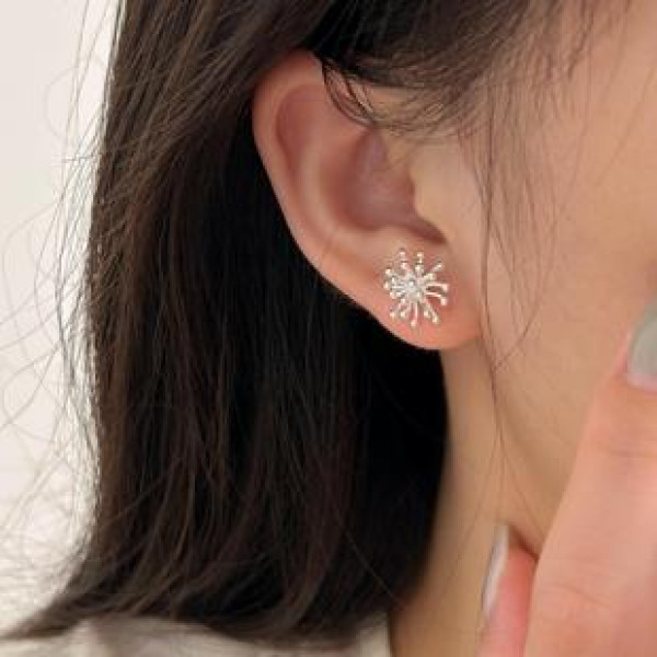 A43228 sterling silver stud earrings simple elegant earrings
