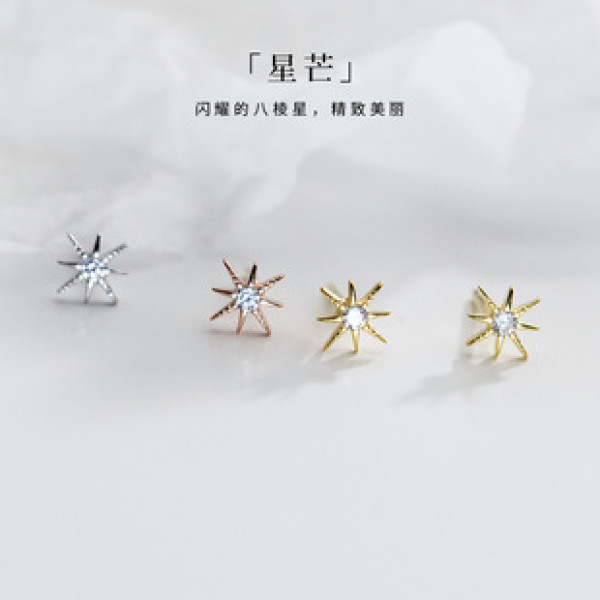 A43164 s925 sterling silver stud extra dainty rhinestone sweet earrings