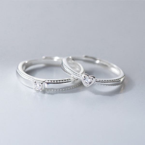 A46435 silver sweet heart ring