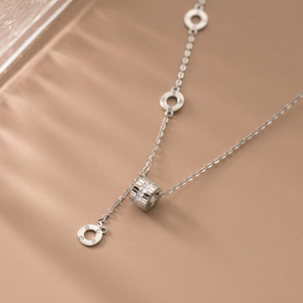 A38086 s925 sterling silver rhinestone copper design elegant necklace