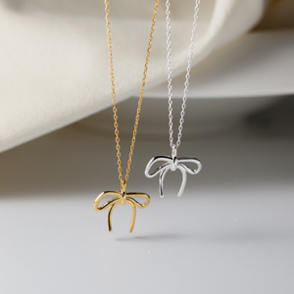 A43779 s925 sterling silver trendy sweet dainty butterfly necklace