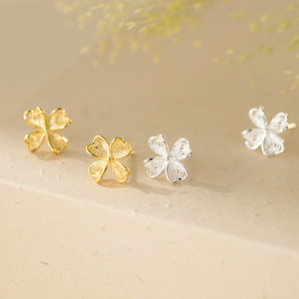 A46078 s925 sterling silver dainty simple elegant lace stud earrings