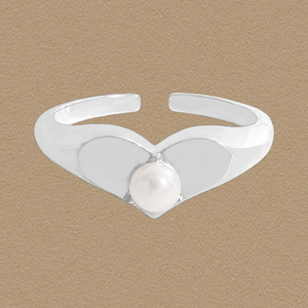 A45082 pearl heart sterling silver s925 heartshape ring