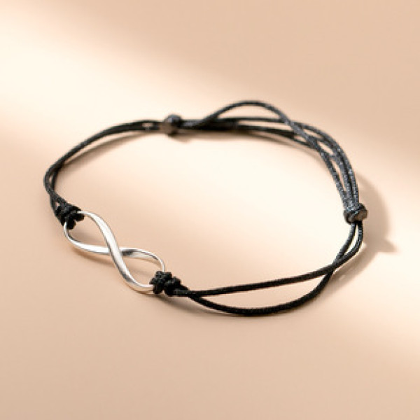 A42489 s925 sterling silver rope charm vintage trendy bracelet