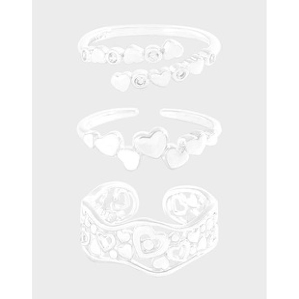 A41476 design heart bead sterling silver s925 ring