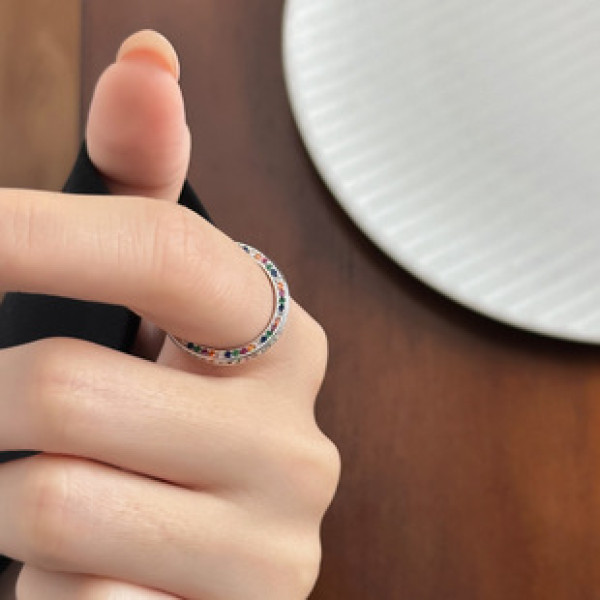A39273 s925 sterling silver rhinestone design elegant ring