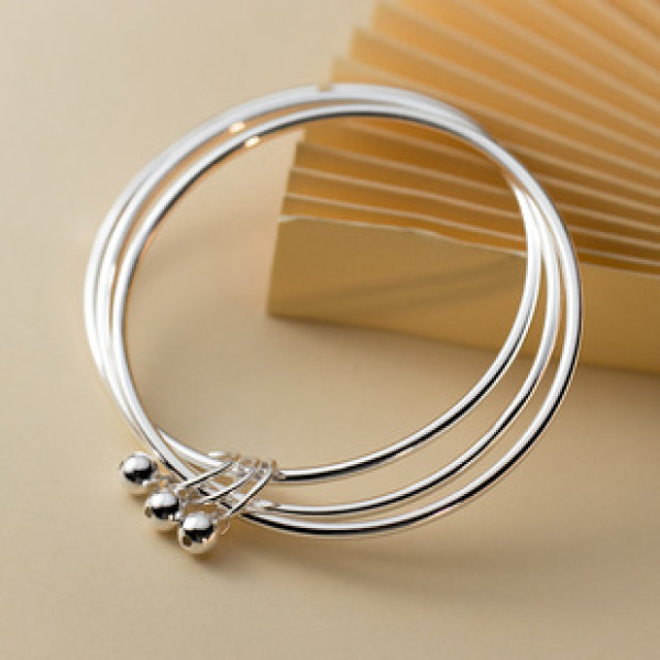 A42858 silver vintage fashion layered circle bangle elegant design bracelet