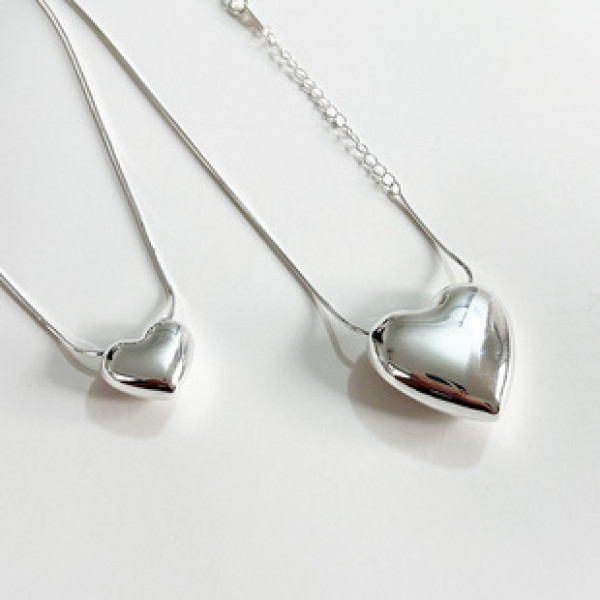 A32896 snakechain heart necklace (small one)