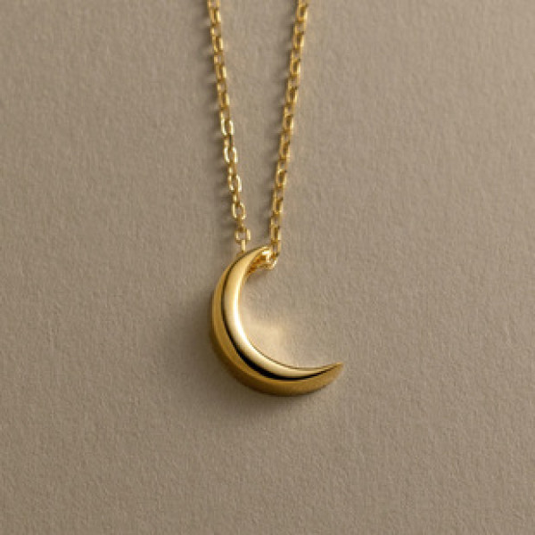 A41233 s925 sterling silver moon simple elegant sweet necklace