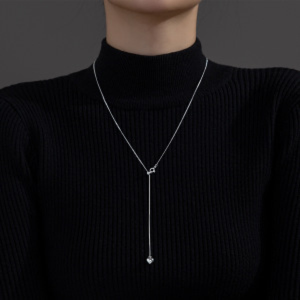 A44732 s925 sterling silver heart necklace