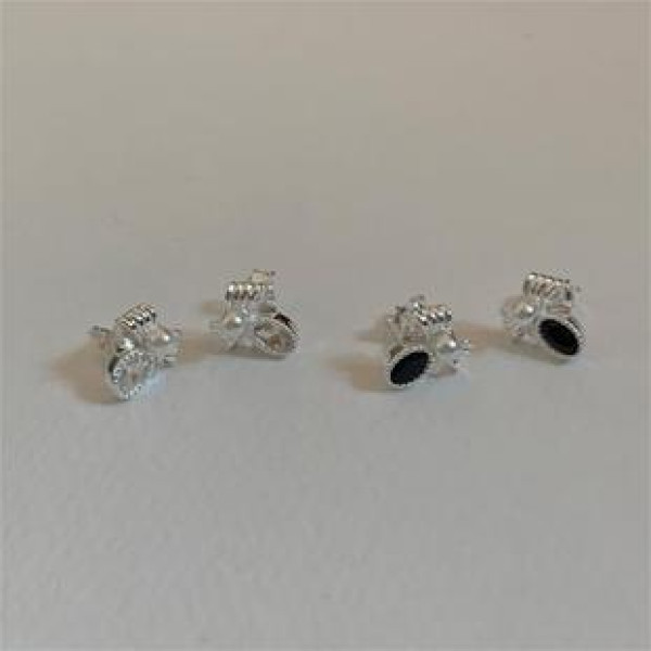 A42251 sterling silver butterfly pearl cubic zirconia stud earrings simple earrings