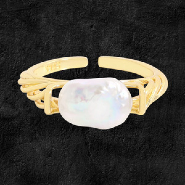 A45485 natural pearl sterling silver s925 ring