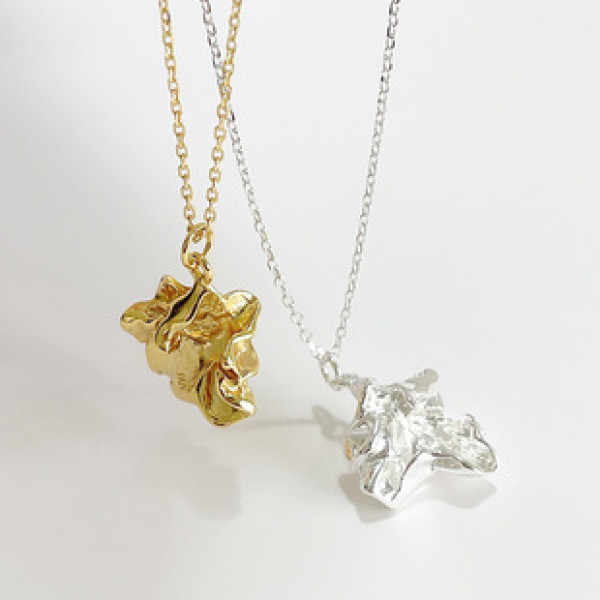 A32884 simple 925 sterling silver flower necklace